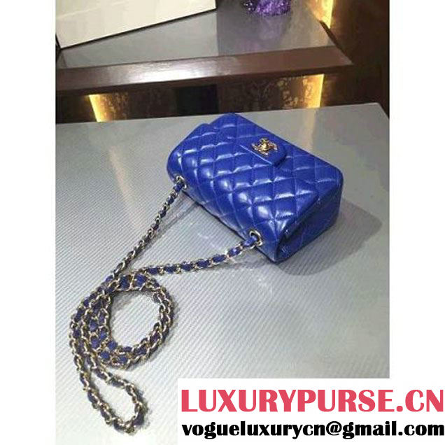 Chanel 1116 Mini Rectangular Lambskin Classic Flap Bag Royal Blue (gold Hardware) (MC-6082917 )