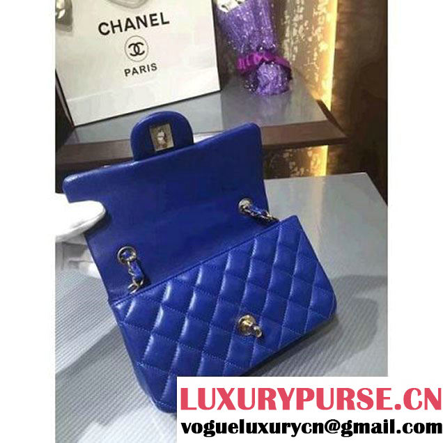 Chanel 1116 Mini Rectangular Lambskin Classic Flap Bag Royal Blue (gold Hardware) (MC-6082917 )