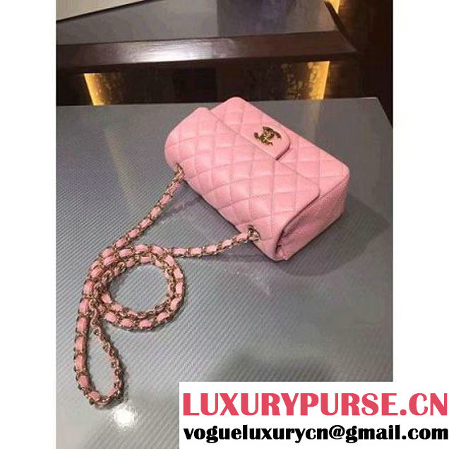 Chanel 1116 Mini Rectangular Lambskin Classic Flap Bag Pink (Silver Hardware) (MC-6082919 )