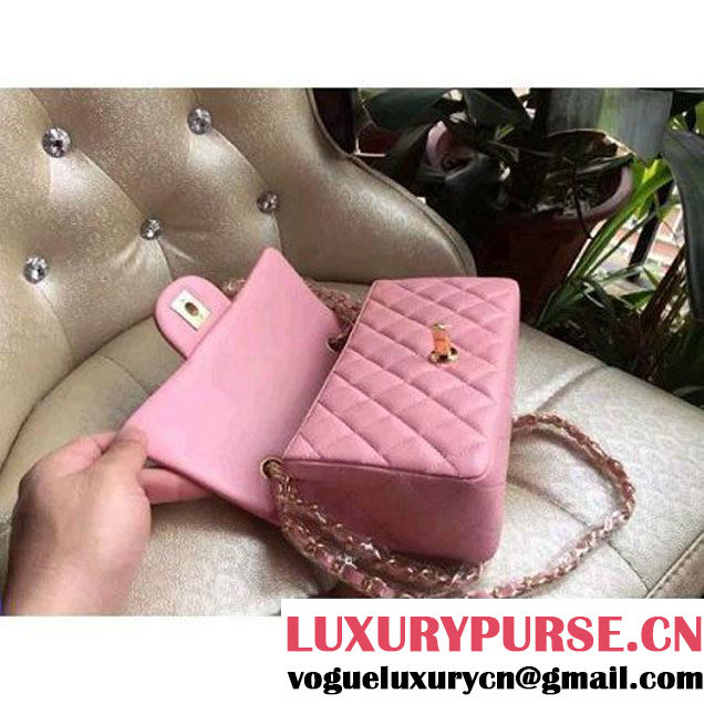 Chanel 1116 Mini Rectangular Lambskin Classic Flap Bag Pink (Gold Hardware) (MC-6082920 )