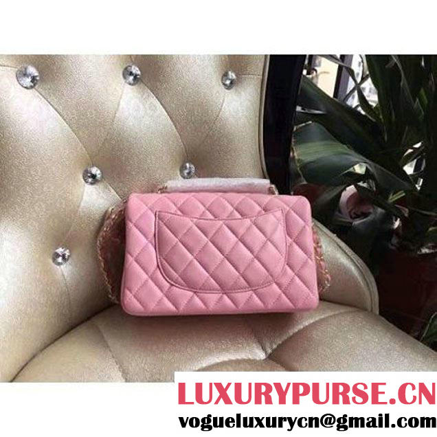 Chanel 1116 Mini Rectangular Lambskin Classic Flap Bag Pink (Gold Hardware) (MC-6082920 )