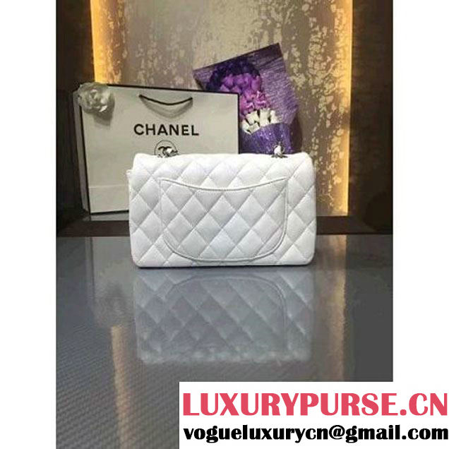 Chanel 1116 Mini Rectangular Lambskin Classic Flap Bag White (Silver Hardware) (MC-6082921 )