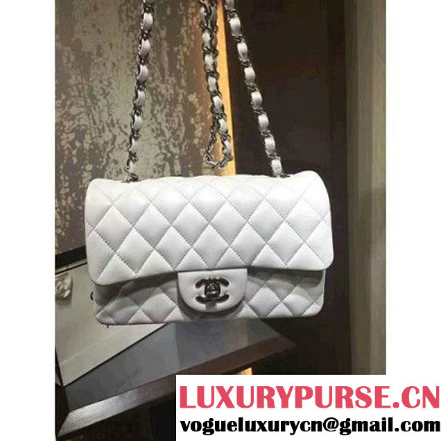 Chanel 1116 Mini Rectangular Lambskin Classic Flap Bag White (Silver Hardware) (MC-6082921 )
