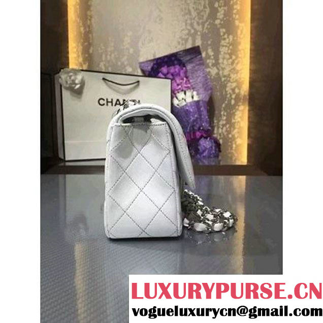 Chanel 1116 Mini Rectangular Lambskin Classic Flap Bag White (Silver Hardware) (MC-6082921 )