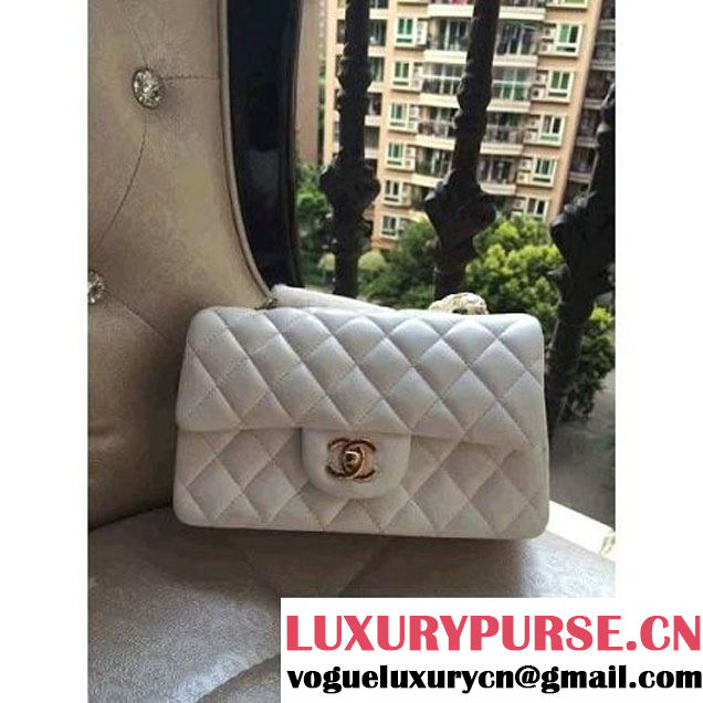 Chanel 1116 Mini Rectangular Lambskin Classic Flap Bag White (Gold Hardware) (MC-6082922 )