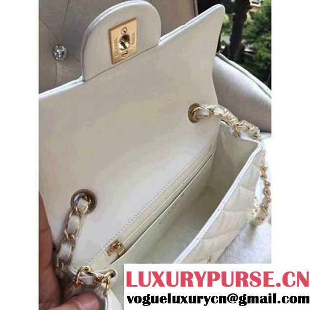 Chanel 1116 Mini Rectangular Lambskin Classic Flap Bag White (Gold Hardware) (MC-6082922 )