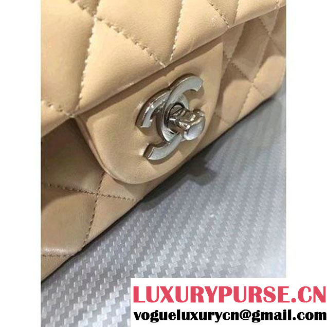 Chanel 1116 Mini Rectangular Lambskin Classic Flap Bag Apricot (Silver Hardware) (MC-6082923 )
