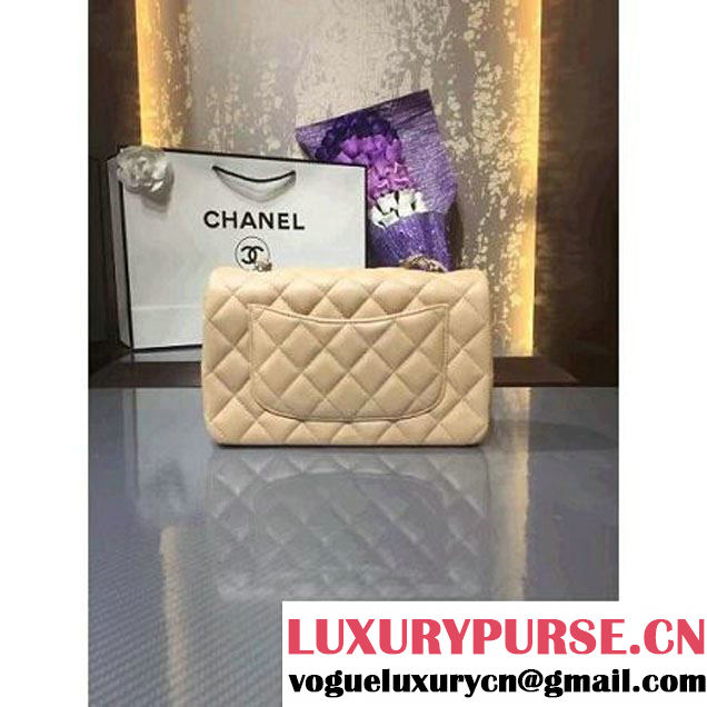 Chanel 1116 Mini Rectangular Lambskin Classic Flap Bag Apricot (Silver Hardware) (MC-6082923 )