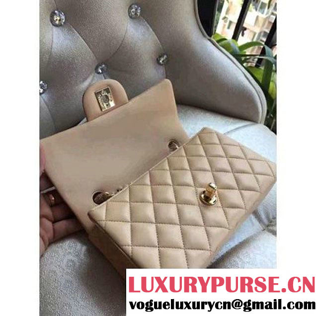 Chanel 1116 Mini Rectangular Lambskin Classic Flap Bag Apricot (Gold Hardware) (MC-6082924 )