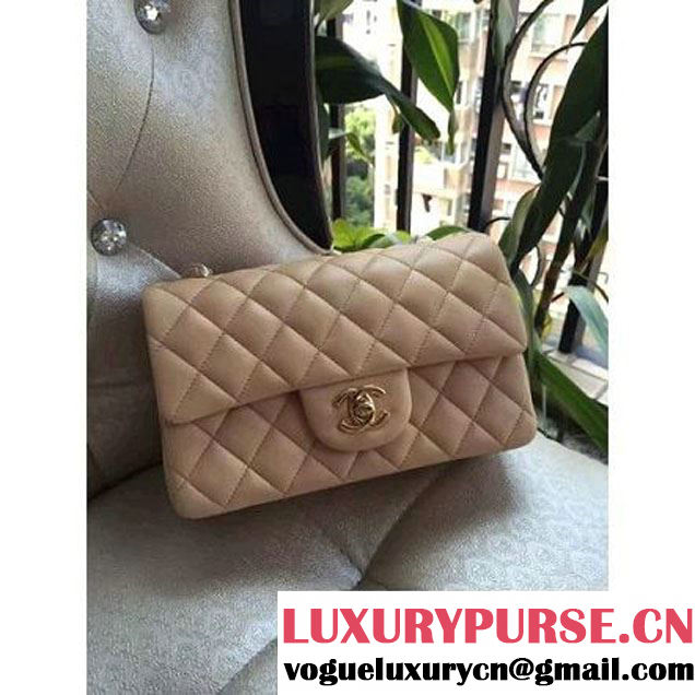 Chanel 1116 Mini Rectangular Lambskin Classic Flap Bag Apricot (Gold Hardware) (MC-6082924 )