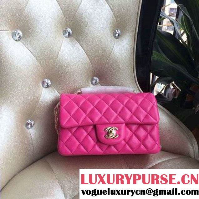 Chanel 1116 Mini Rectangular Lambskin Classic Flap Bag Rosy (Gold Hardware) (MC-6082926 )