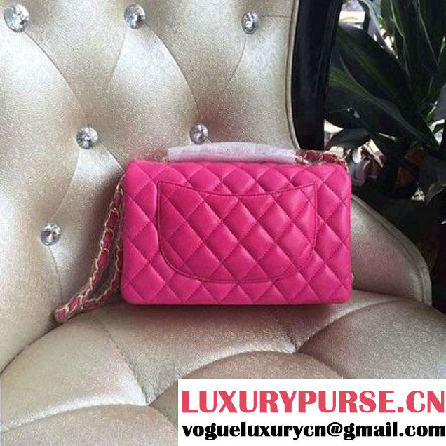 Chanel 1116 Mini Rectangular Lambskin Classic Flap Bag Rosy (Gold Hardware) (MC-6082926 )