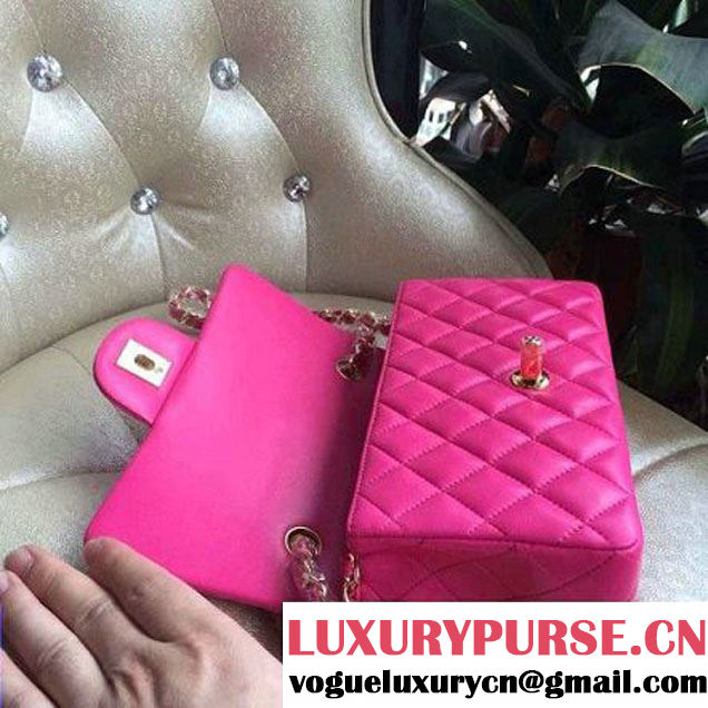 Chanel 1116 Mini Rectangular Lambskin Classic Flap Bag Rosy (Gold Hardware) (MC-6082926 )