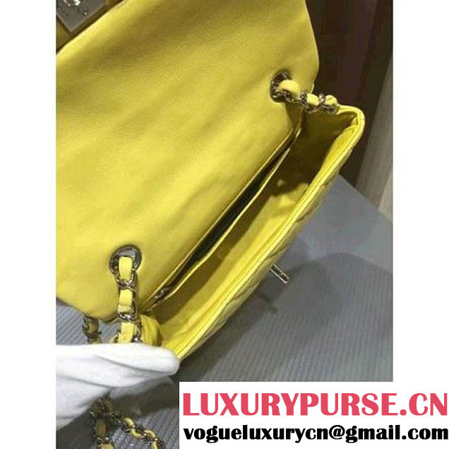 Chanel 1116 Mini Rectangular Lambskin Classic Flap Bag Rosy Yellow (Silver Hardware) (MC-6082927 )