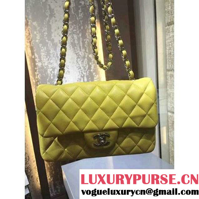 Chanel 1116 Mini Rectangular Lambskin Classic Flap Bag Rosy Yellow (Silver Hardware) (MC-6082927 )