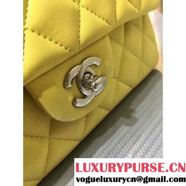Chanel 1116 Mini Rectangular Lambskin Classic Flap Bag Rosy Yellow (Silver Hardware) (MC-6082927 )