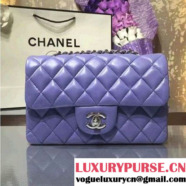 Chanel 1116 Mini Rectangular Lambskin Classic Flap Bag Lavender (Silver Hardware) (MC-6082928 )