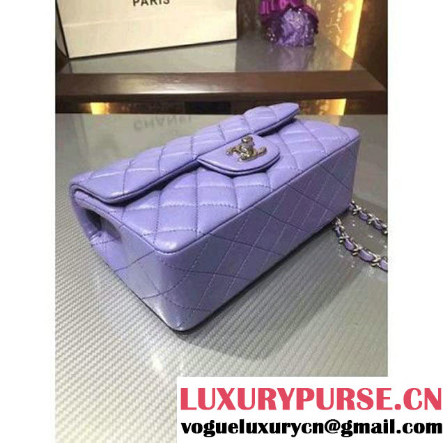 Chanel 1116 Mini Rectangular Lambskin Classic Flap Bag Lavender (Silver Hardware) (MC-6082928 )