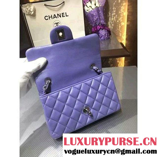 Chanel 1116 Mini Rectangular Lambskin Classic Flap Bag Lavender (Silver Hardware) (MC-6082928 )