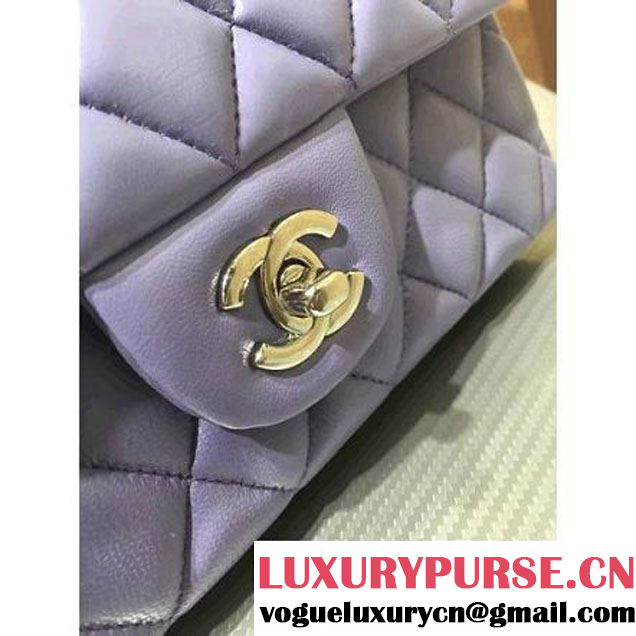 Chanel 1116 Mini Rectangular Lambskin Classic Flap Bag Lavender (Silver Hardware) (MC-6082928 )