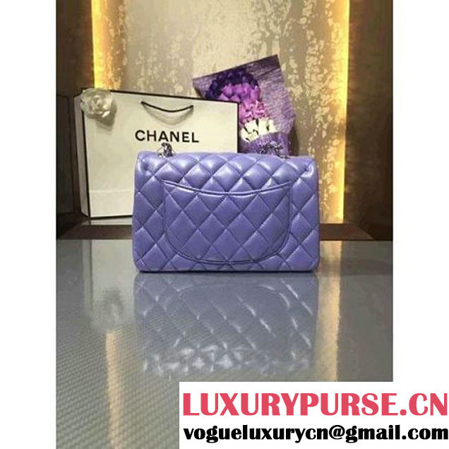 Chanel 1116 Mini Rectangular Lambskin Classic Flap Bag Lavender (Silver Hardware) (MC-6082928 )