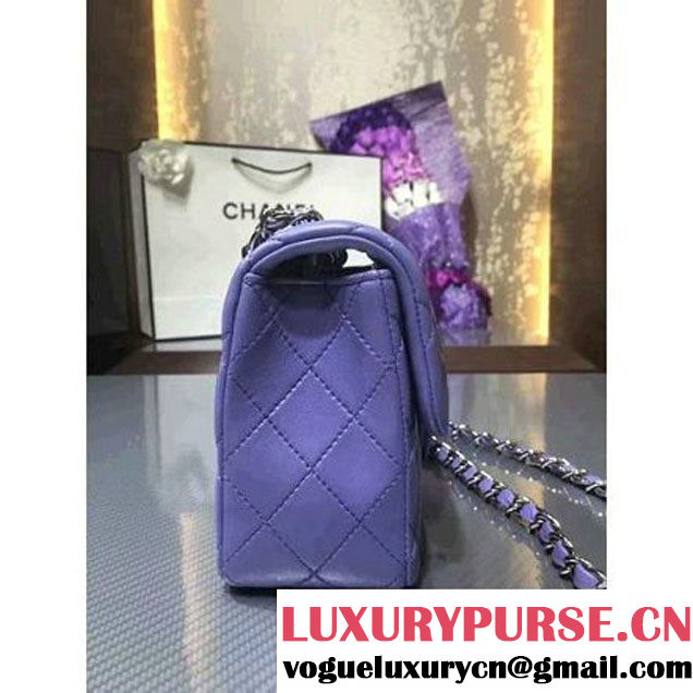 Chanel 1116 Mini Rectangular Lambskin Classic Flap Bag Lavender (Silver Hardware) (MC-6082928 )