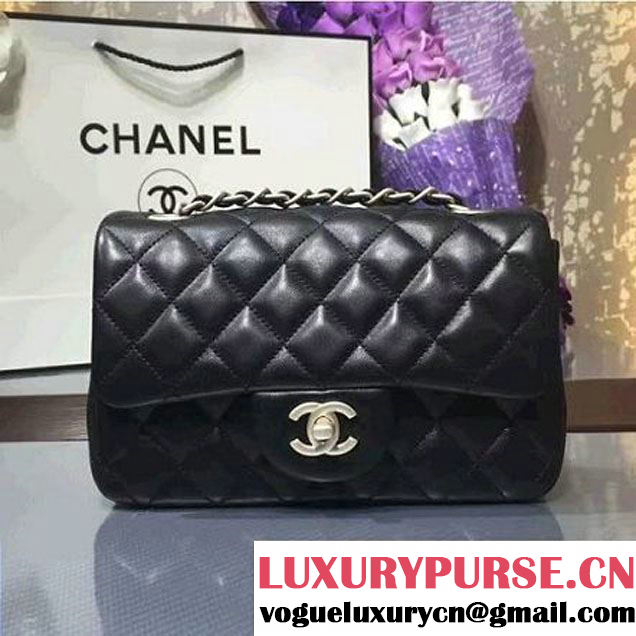 Chanel 1116 Mini Rectangular Lambskin Classic Flap Bag & Pearl Hardware Black (MC-6082929 )