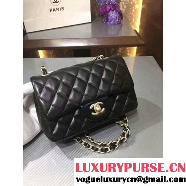 Chanel 1116 Mini Rectangular Lambskin Classic Flap Bag & Pearl Hardware Black (MC-6082929 )