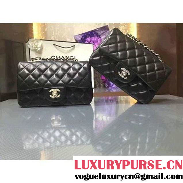 Chanel 1116 Mini Rectangular Lambskin Classic Flap Bag & Pearl Hardware Black (MC-6082929 )
