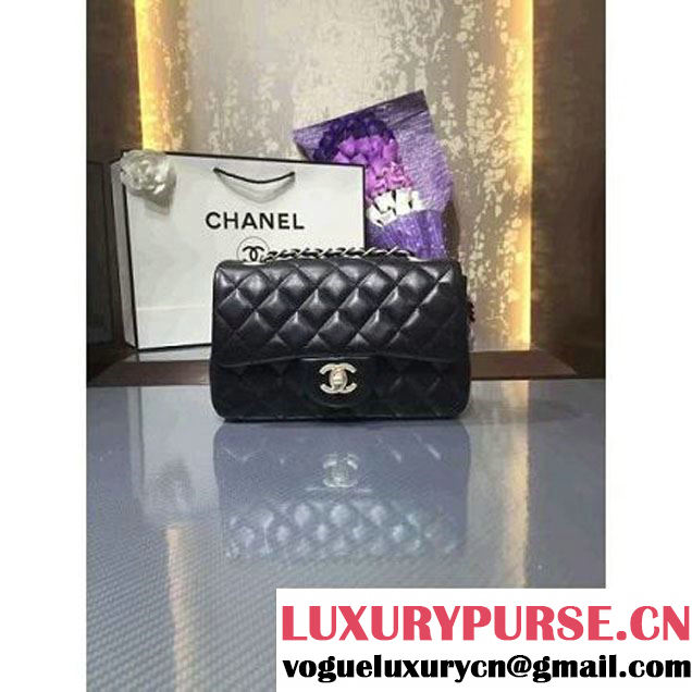 Chanel 1116 Mini Rectangular Lambskin Classic Flap Bag & Pearl Hardware Black (MC-6082929 )
