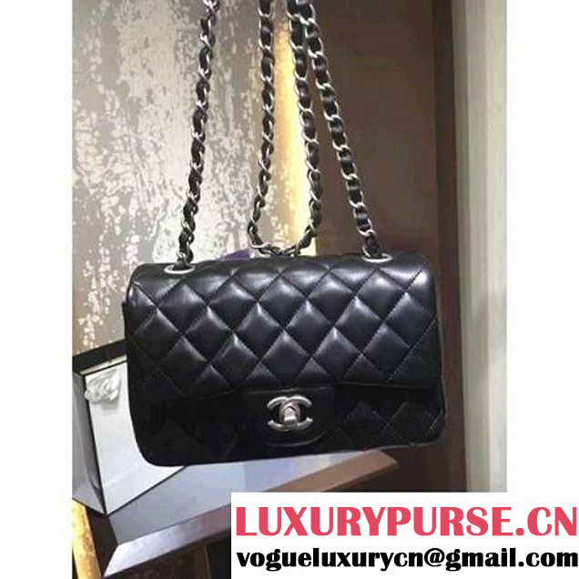 Chanel 1116 Mini Rectangular Lambskin Classic Flap Bag & Pearl Hardware Black (MC-6082929 )