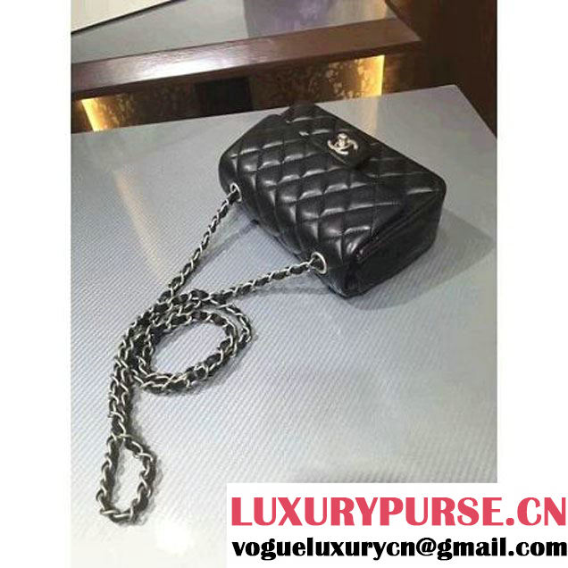 Chanel 1116 Mini Rectangular Lambskin Classic Flap Bag & Pearl Hardware Black (MC-6082929 )