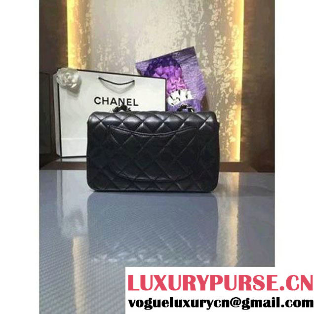 Chanel 1116 Mini Rectangular Lambskin Classic Flap Bag & Pearl Hardware Black (MC-6082929 )