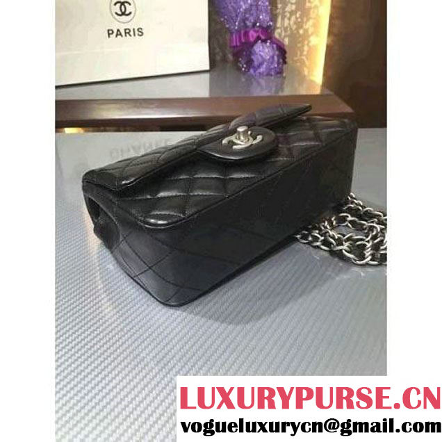 Chanel 1116 Mini Rectangular Lambskin Classic Flap Bag & Pearl Hardware Black (MC-6082929 )