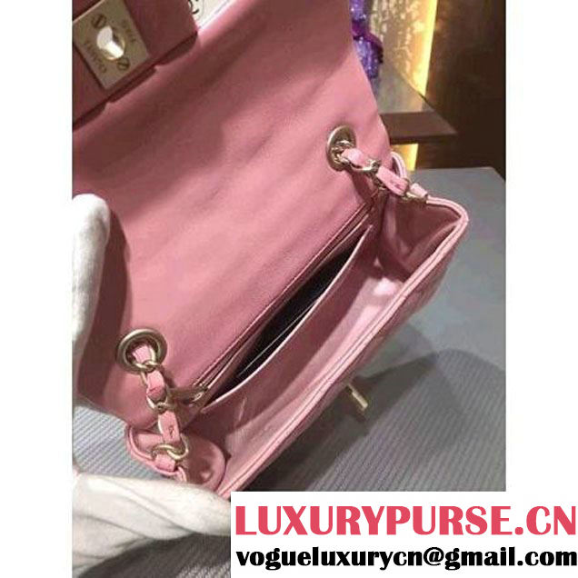 Chanel 1116 Mini Rectangular Lambskin Classic Flap Bag & Pearl Hardware Pink (MC-6082930 )