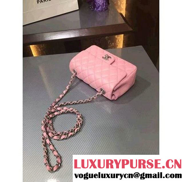 Chanel 1116 Mini Rectangular Lambskin Classic Flap Bag & Pearl Hardware Pink (MC-6082930 )