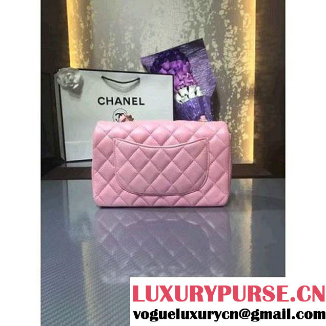 Chanel 1116 Mini Rectangular Lambskin Classic Flap Bag & Pearl Hardware Pink (MC-6082930 )