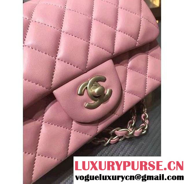 Chanel 1116 Mini Rectangular Lambskin Classic Flap Bag & Pearl Hardware Pink (MC-6082930 )
