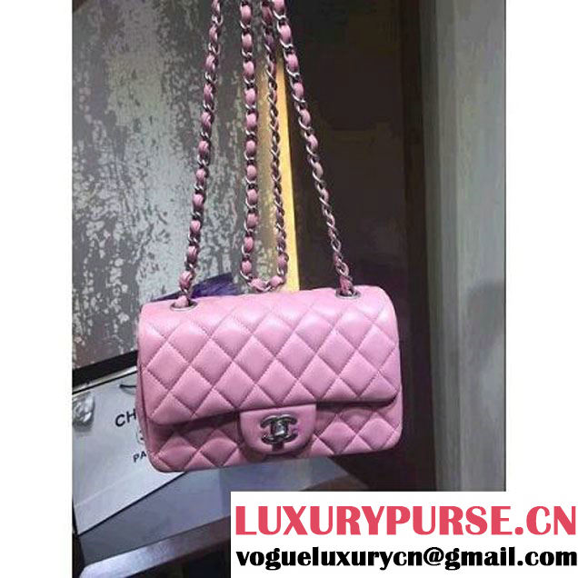 Chanel 1116 Mini Rectangular Lambskin Classic Flap Bag & Pearl Hardware Pink (MC-6082930 )