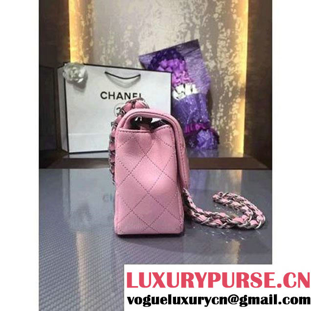 Chanel 1116 Mini Rectangular Lambskin Classic Flap Bag & Pearl Hardware Pink (MC-6082930 )
