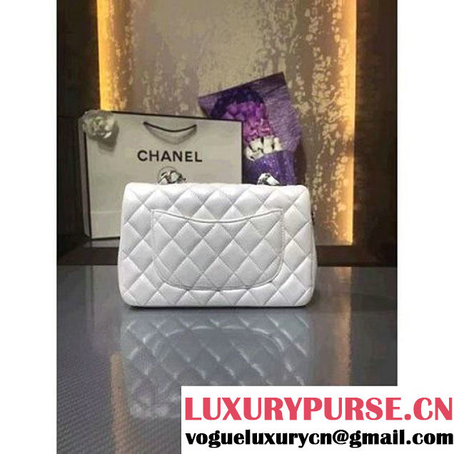 Chanel 1116 Mini Rectangular Lambskin Classic Flap Bag & Pearl Hardware White (MC-6082931 )