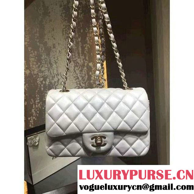 Chanel 1116 Mini Rectangular Lambskin Classic Flap Bag & Pearl Hardware White (MC-6082931 )