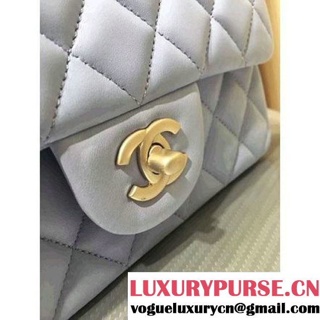 Chanel 1116 Mini Rectangular Lambskin Classic Flap Bag & Pearl Hardware Light Blue (MC-6082932 )