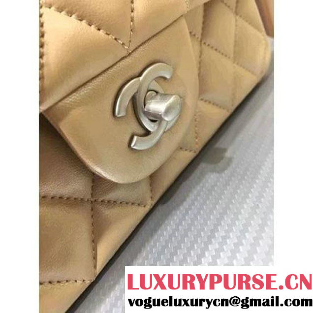 Chanel 1116 Mini Rectangular Lambskin Classic Flap Bag & Pearl Hardware Champagne (MC-6082933 )