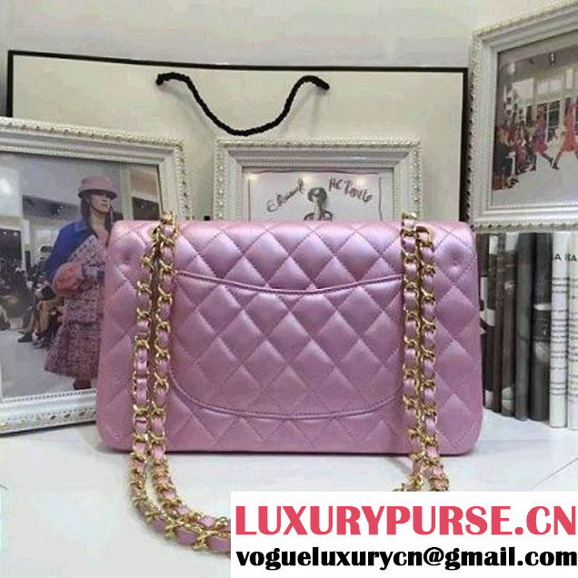 Chanel Pearl Lambskin Medium Classic Flap Bag Pink 2016 (AV-6092715 )