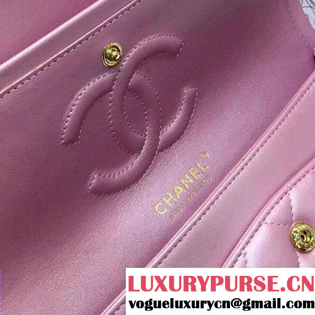 Chanel Pearl Lambskin Medium Classic Flap Bag Pink 2016 (AV-6092715 )