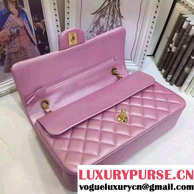 Chanel Pearl Lambskin Medium Classic Flap Bag Pink 2016 (AV-6092715 )