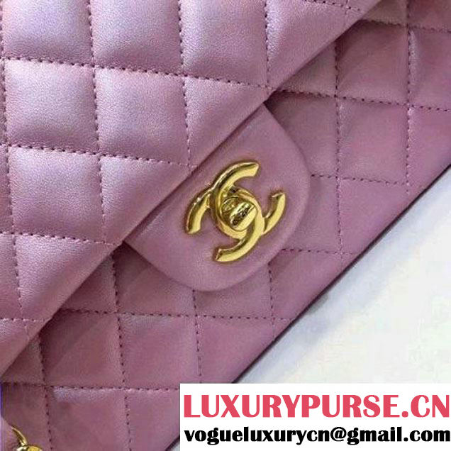 Chanel Pearl Lambskin Medium Classic Flap Bag Pink 2016 (AV-6092715 )