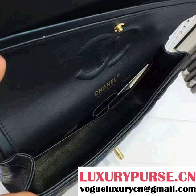 Chanel Pearl Lambskin Medium Classic Flap Bag Black 2016 (AV-6092716 )