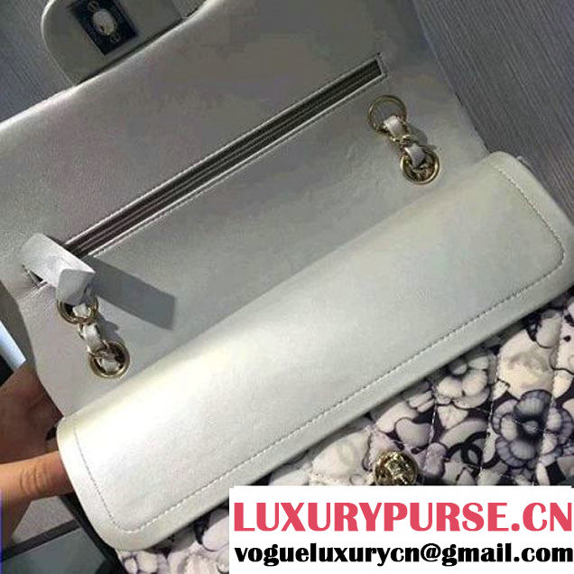 Chanel Emoticon Printed Fabric Medium Classic Flap Bag Silver A01112 2016 (2A143-6111709 )